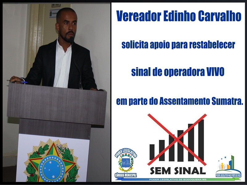 Leia mais sobre o artigo Vereador Edinho Carvalho solicita apoio para restabelecer sinal de operadora VIVO em parte do Assentamento Sumatra.