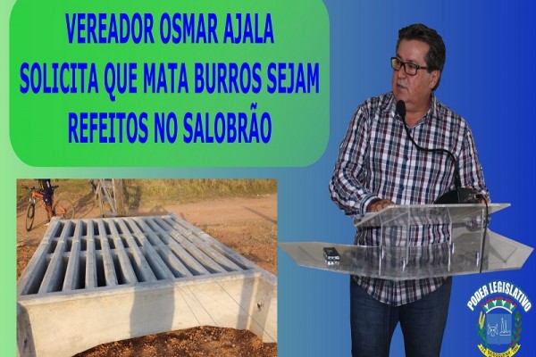 Leia mais sobre o artigo Vereador Osmar Ajala solicita que sejam refeitos Mata Burros no Salobrão.