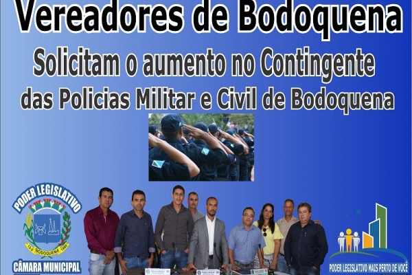 Leia mais sobre o artigo Vereadores Solicitam o aumento no Contingente da Policia Militar de Bodoquena.